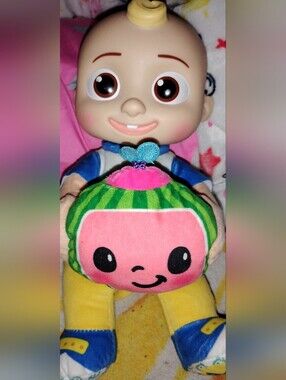 Cocomelon Peak-a-boo Doll with a Plush Watermelon Buddy